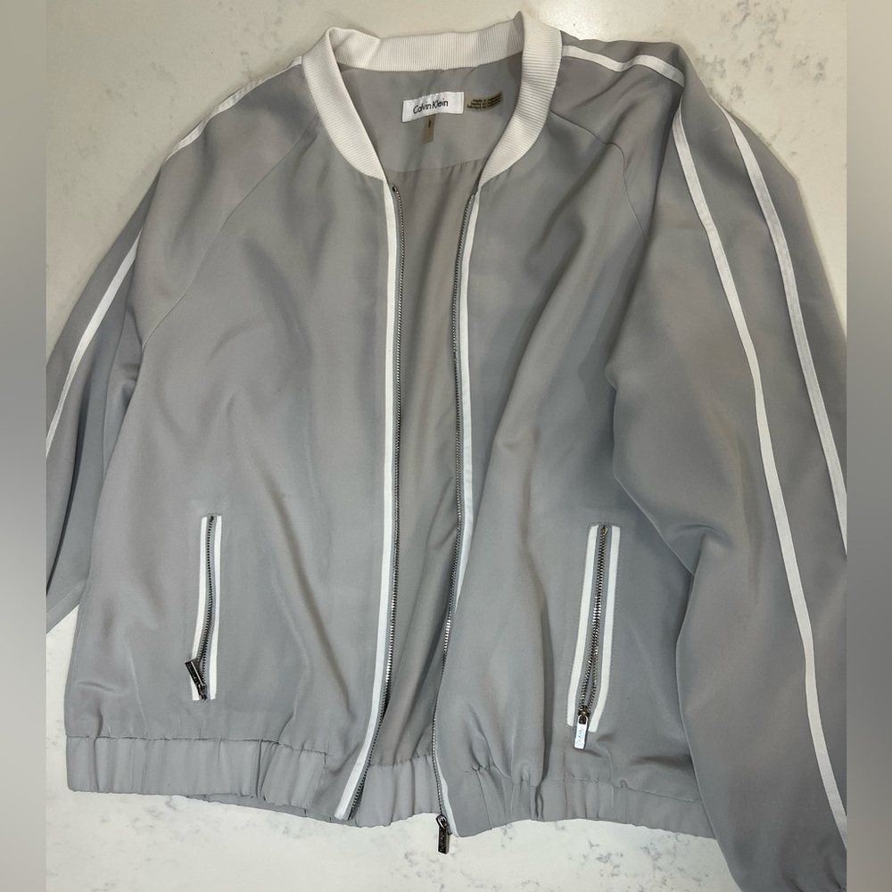 Women's Gray Bomber Jacket - Picture 6 of 13